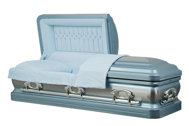 Stainless Steel 18 gauge powder blue silver casket
