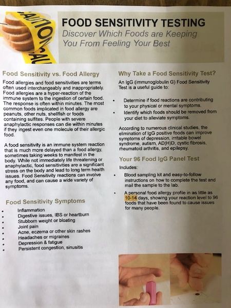 IgG Food Sensitivity Testing Kit