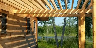 Pergola made of Kiln Dried Timbers from Minnesota Timber and Millwork