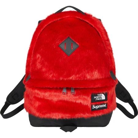 RED Supreme The North Face Faux Fur Backpack