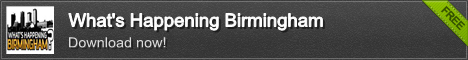 Advertisement banner promoting 'What's Happening Birmingham' app download.