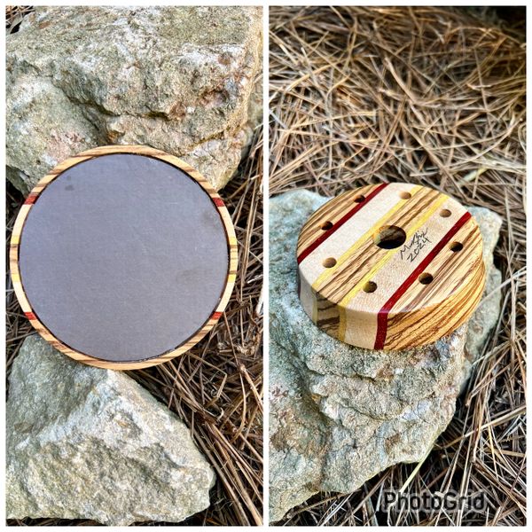 Zebrawood/Padauk/Maple/Yellowheart-Purple Slate