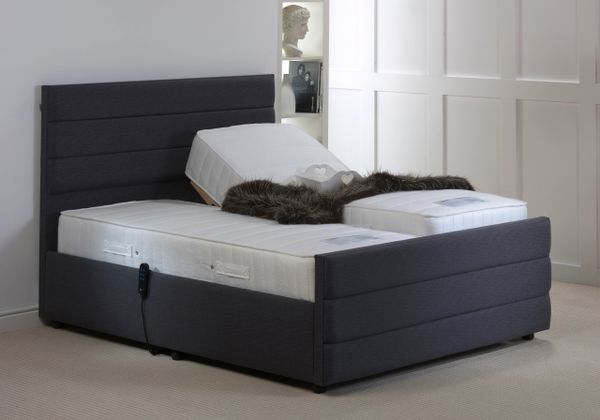 Upholstered bed frames for store adjustable beds