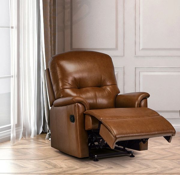 Sherborne Lincoln Manual Recliner Leather Armchair Single Chair ...