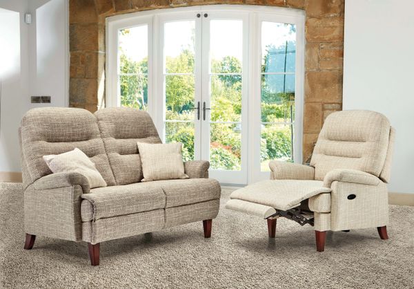 Sherborne Keswick Classic Fixed Fireside Two Seater Settee | Adjustable ...