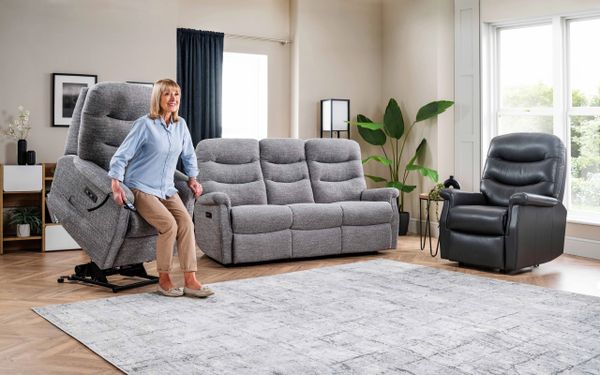 Celebrity Hollingwell Fabric Manual Recliner 3 Seater Sofa | Adjustable ...