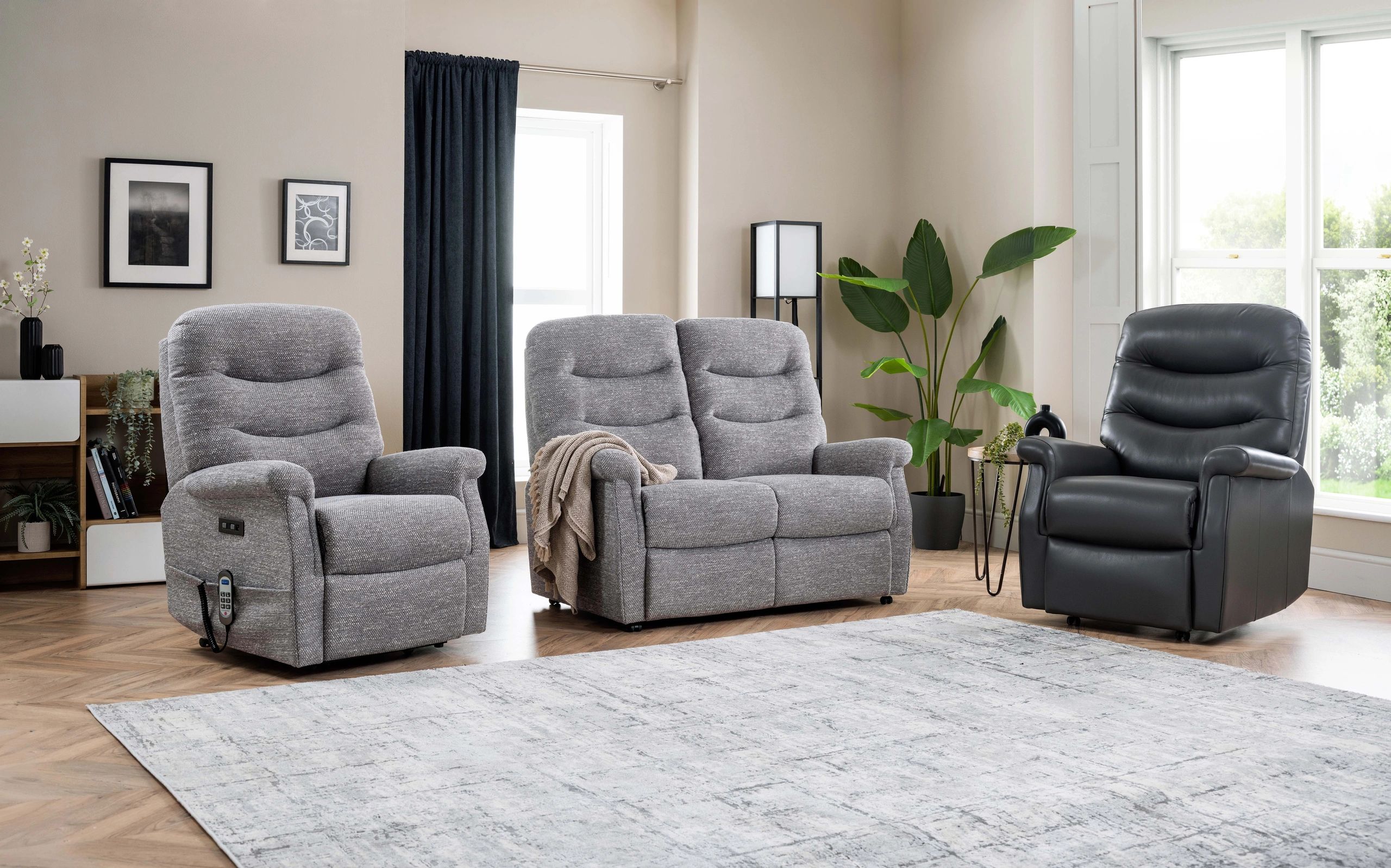 Celebrity Hollingwell Fabric Manual Recliner 2 Seater Sofa | Adjustable ...