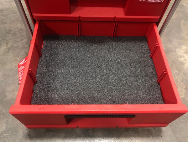 Milwaukee Customizable Foam Insert for Packout Drawer Tool Boxes — 12.5in.L  x 16.3in.W x 4.8in.H, Model# 48-22-8452