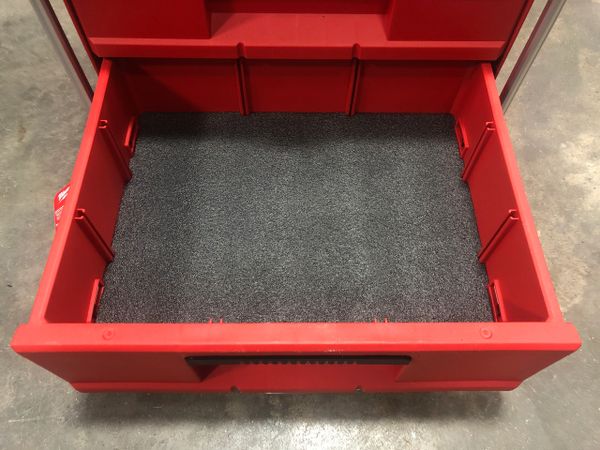 Milwaukee Packout Tool Case w/Customizable Foam Insert on Mounting Plate 