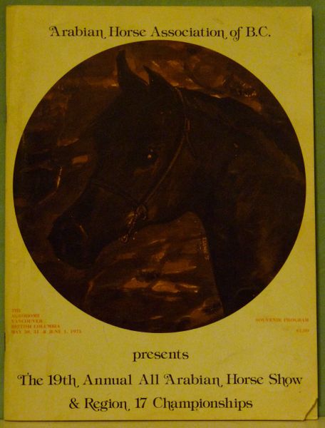 Arabian Horse Association of British Columbia 1975 All Arabian Show program