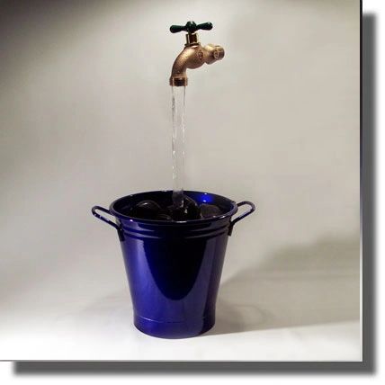 Cobalt Blue Bucket Floating Faucet Fountain Home To The Original