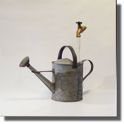 Reclaimed Old School Galvanized Watering Can Fountain