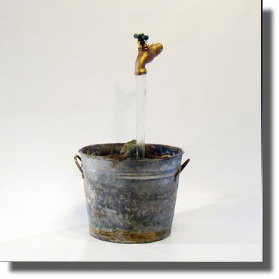 Reclaimed Vintage Galvanized Bucket Fountain