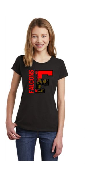 Falcons Cheer Bling Fitted Shirt with Rhinestone Logo