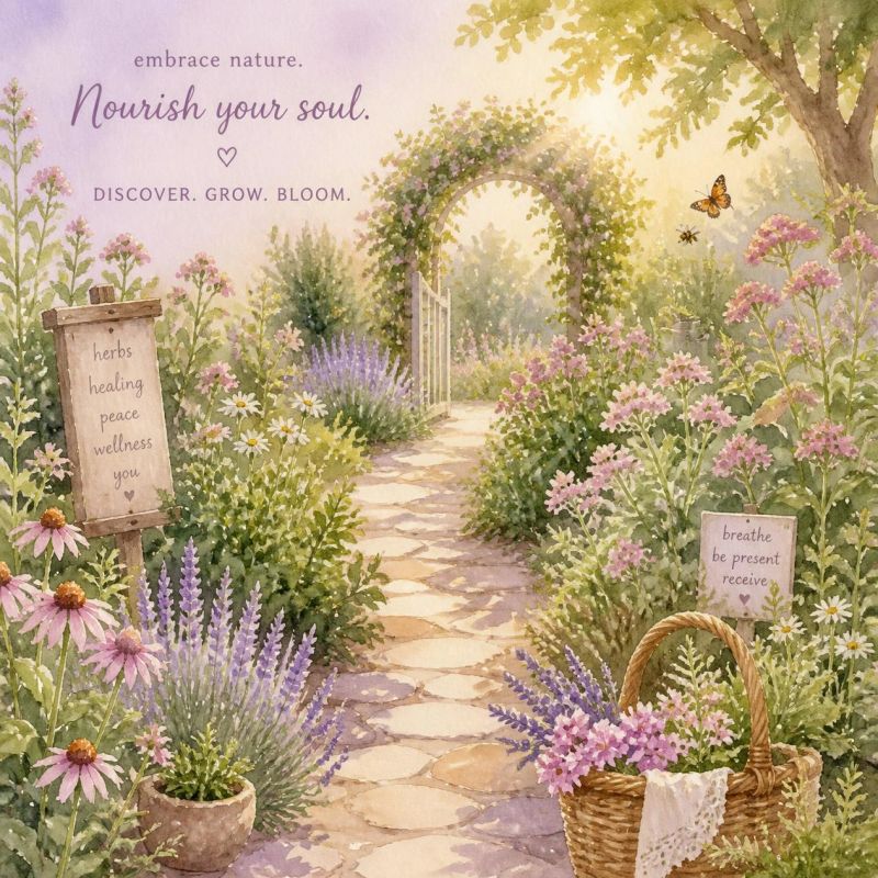 Soft_lavender_background__botanical_garden_path_with_lush_green_herbs_and_pink_wildflowers_on_both_sides__warm_golden_sunlight_filtering_through__discovery_and_exploration_feeling__watercolor_illustration_style__fe.jpg