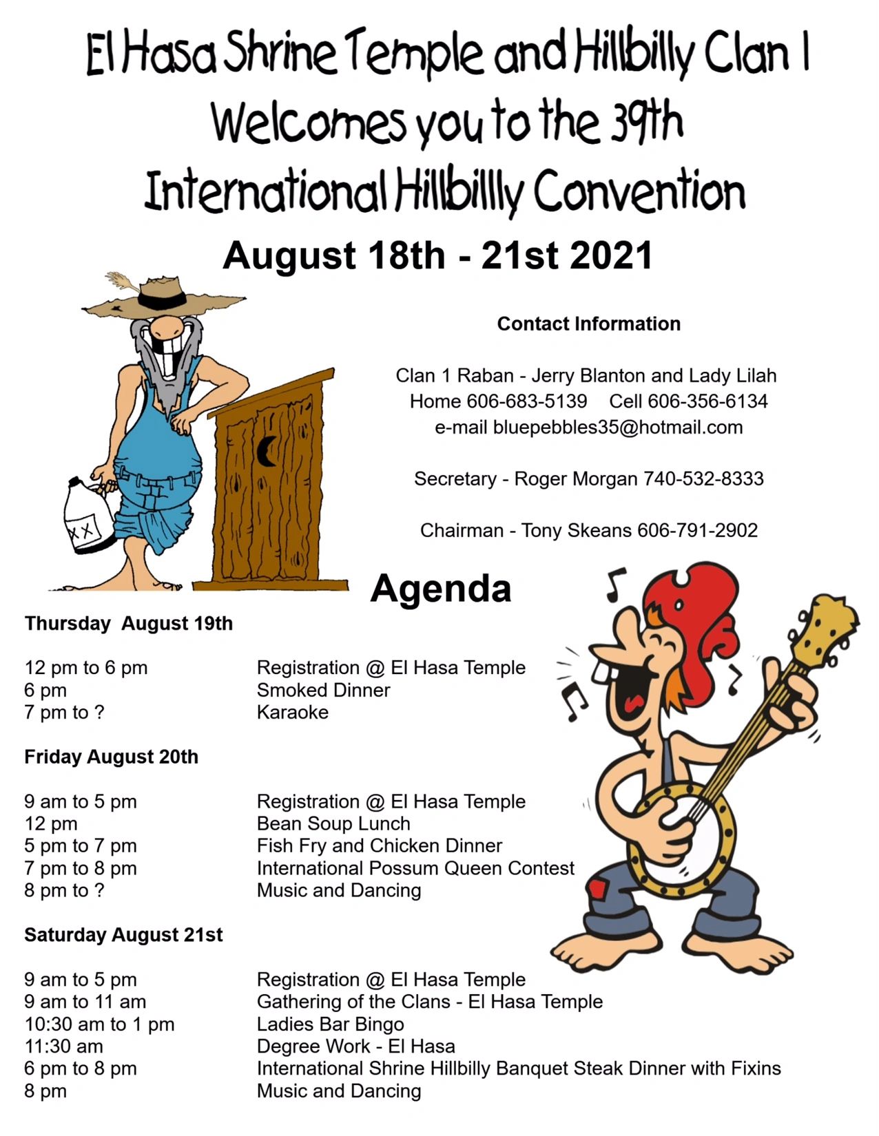 Convention Information imperial shrine hillbillies