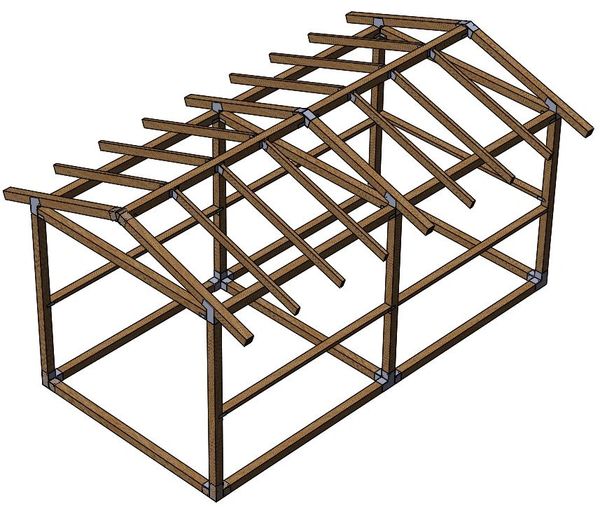 Peak Roof Building Bracket Kit 8ft x 16ft