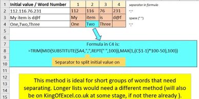 Extract words from phrase | King Of Excel