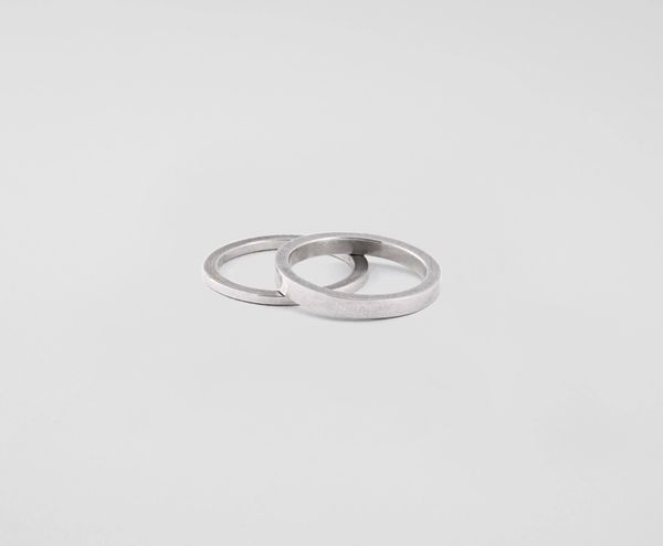 Brushed Ring in Sterling Silver Thin | mano new york