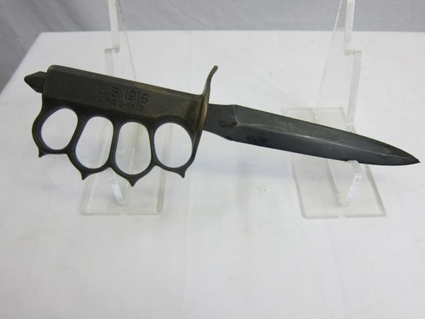 US WWI 1918 LF&C TRENCH KNIFE w/ LF&C SCABB - ORIGINAL- SOLD