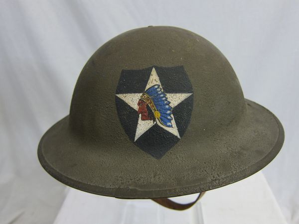 WWI Model 1917 Marine Helmet, 2nd Division, General Headquarters, I'd Marine - ORIGINAL -SOLD