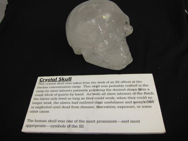 WWII German SS Officer's Crystal Skull, Dachau Concentration Camp. - ORIGINAL VERY RARE -