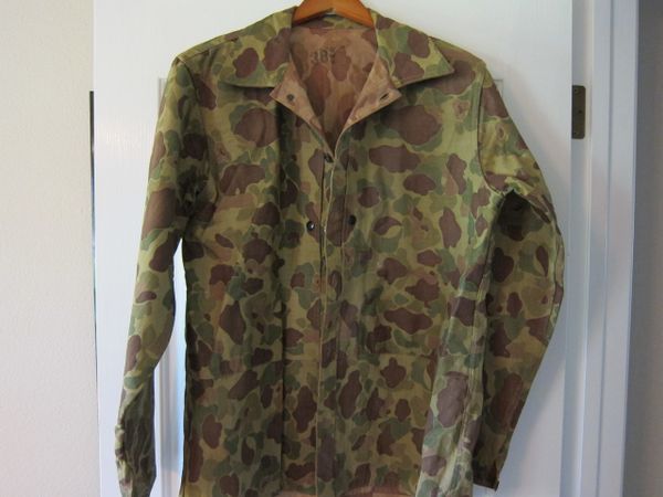WWII 1944 USMC Reversable Camouflage Uniform, Tunic and Pants - ORIGINAL -SOLD