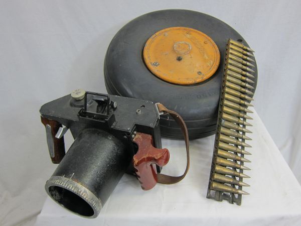 WWII Japanese Aerial Reconnaissance Camera, B5N1 Wheel and MG Belt - ORIGINAL -SOLD