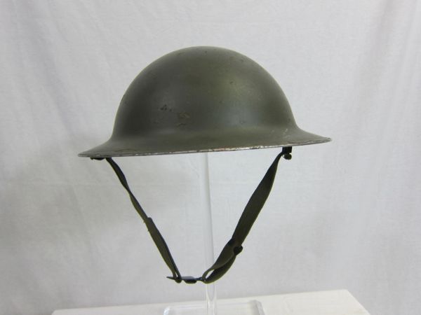 WWII USMC 1917 Brodie Steel Helmet, Dated 1942, USMC Dark Green - ORIGINAL -