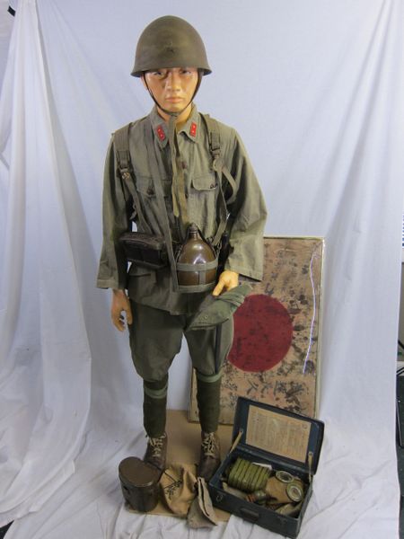 WWII Japanese Soldiers Tropical Battle Tunic and Battle Signed Flag - ORIGINAL -