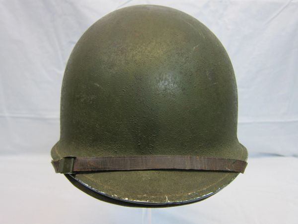 WWII U.S. M1 Helmet Steel Pot, Fixed Bale, Front Seam w/Hawley Liner "G" General Fiber Complete, - ORIGINAL RARE- SOLD