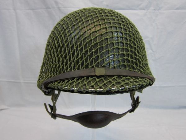 WWII U.S. Paratroopers Helmet Steel Pot, Swivel Bale, Front Seam w/Westinghouse parachutists Liner, ID'd - ORIGINAL RARE-