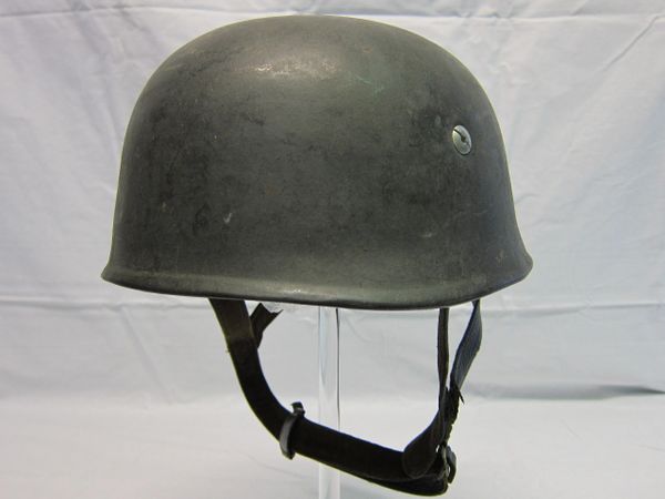 WWII German Paratrooper Helmet, Dark Grey Rough Texture Combat Finish -ORIGINAL RARE-