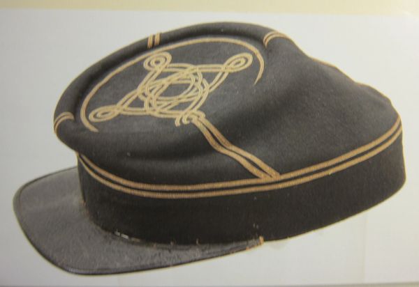 Civil War - Confederate Staff Officer's Kepi, Black Wool Virginia Made - ORIGINAL VERY RARE - SOLD -