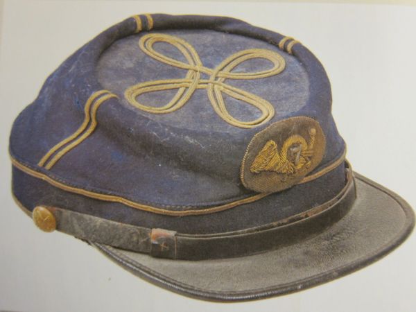 Civil War - Union Lieutenant's Kepi, 7th Maine Infrantry Embroidered Bugle on front, - ORIGINAL RARE - SOLD -