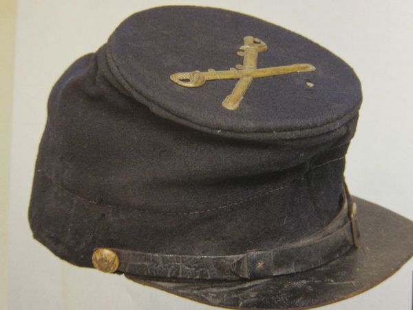 Civil War - Union Enlisted Man's U.S. Cavalry Kepi, Large Brass Crosses Cavalry Sabers, - ORIGINAL RARE - SOLD -