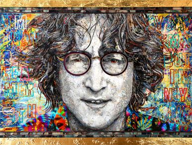 Art inspired by the song "Imagine" by John Lennon.