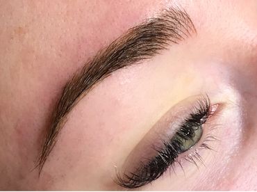 eyebrow tattoo, or eyebrow microblading close up