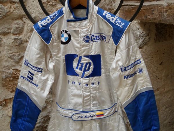 NOW SOLD-DRIVER RACE SUIT. F1 Championship challenger JP MONTOYA BMW  WILLIAMS F1