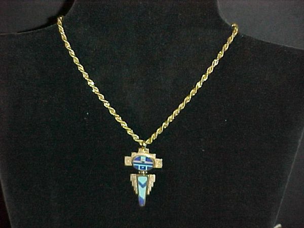 14K God with Inlay Necklace