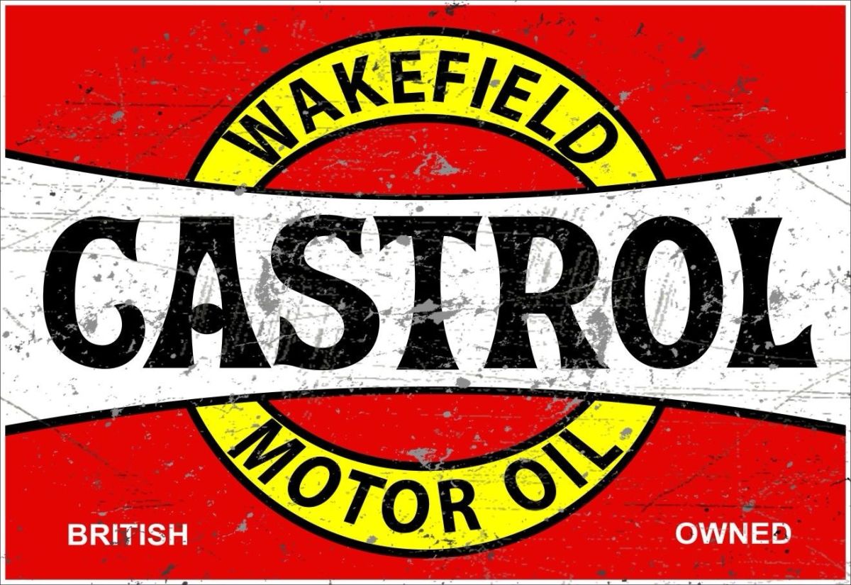 CASTROL WAKEFIELD MOTOR OIL 810 MM X 555 MM METAL SIGN