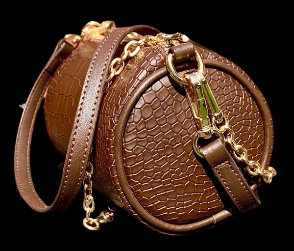 Brown Mini Barrel Purse