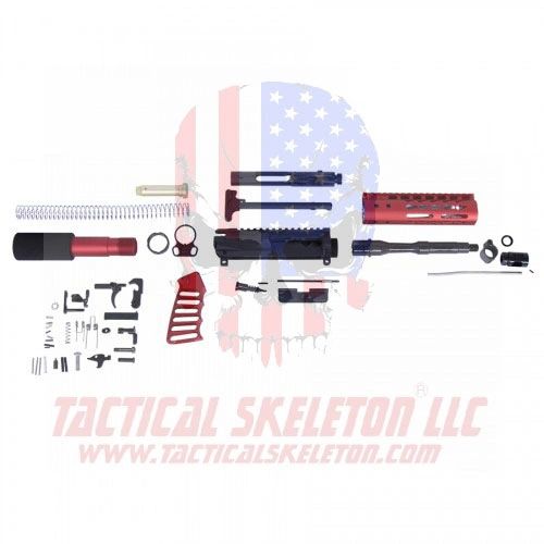 AR-15 5.56 CAL COMPLETE ULTRALIGHT SERIES PISTOL KIT (NO LOWER) (RED)