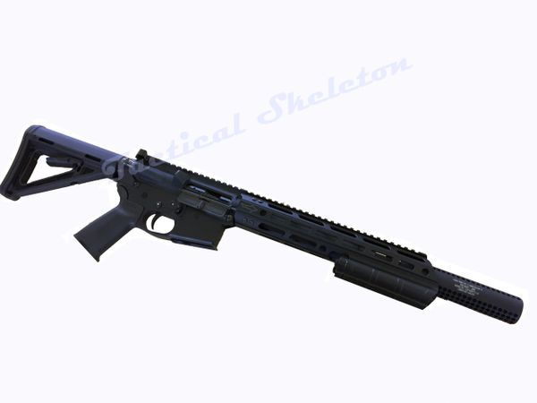 16 Ar 15 300 Blackout Custom Rifle With Dual Led Handguard Tactical Skeleton