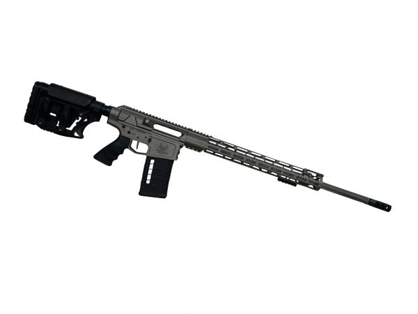 AR10 MAGNUM 24" 300 WSM STRAIGHT FLUTED NON-RECIPROCATING SIDE CHARGER BILLET RIFLE GUN METAL GREY