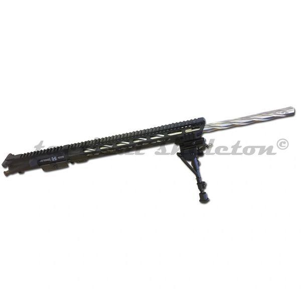 24" 223 WYLDE Stainless Steel Spiral Fluted Bull Barrel Complete Upper with BIPOD