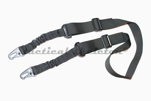 Tactical one or two point rifle sling w quick detach hooks BLACK