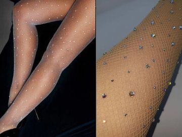Crystal Rhinestone pantyhose stockings fishnet dance 
Hosiery rhinestone encrusted 
