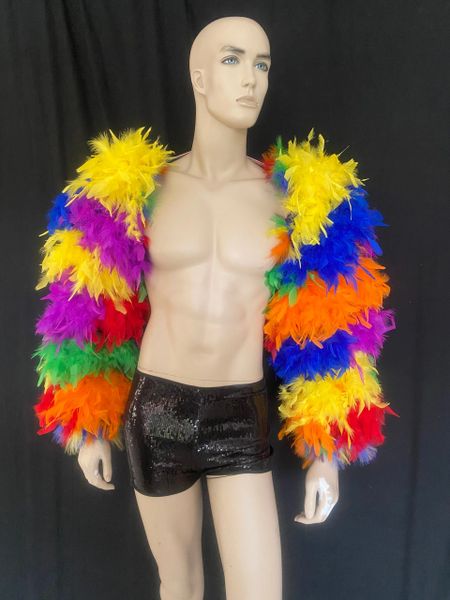 Elton John Inspired Multicolor Feather Sleeves Carnival 