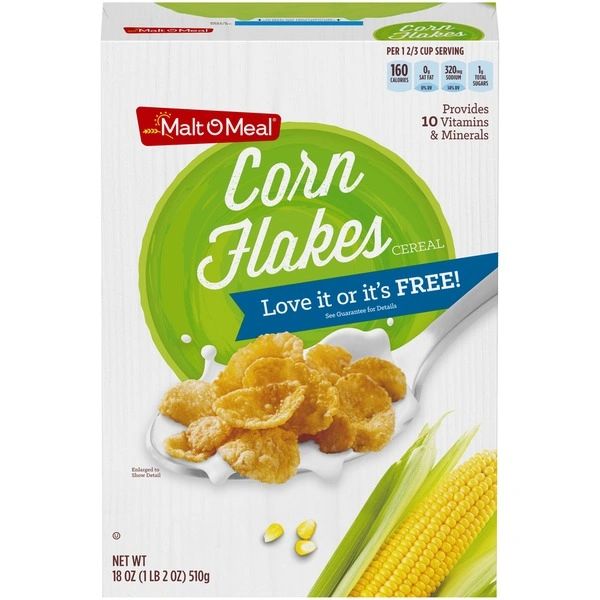 CEREAL, CORN FLAKES, BAG. 34 OZ, OU